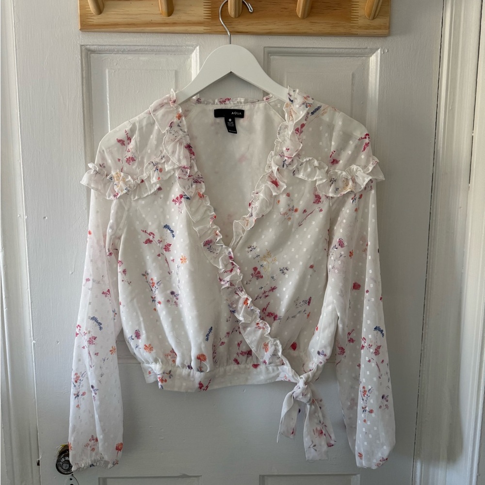 Floral Wrap Blouse from Aqua